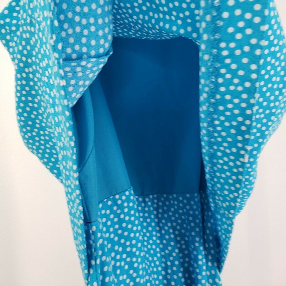 Dressbarn Women's Sleeveless Polka Dots Long Dress - Picture 4 of 10